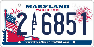 MD license plate 2AF6851