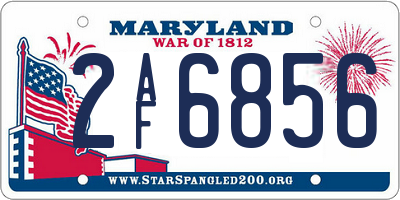 MD license plate 2AF6856