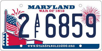 MD license plate 2AF6859