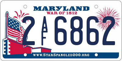 MD license plate 2AF6862