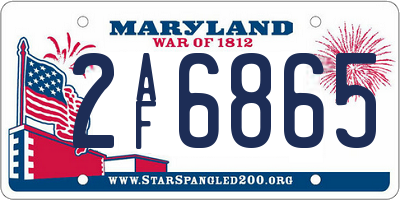 MD license plate 2AF6865