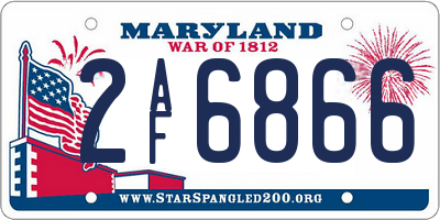 MD license plate 2AF6866