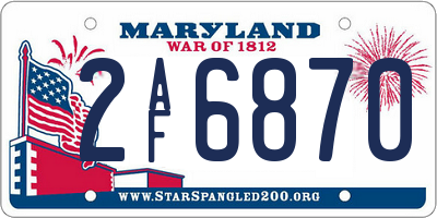 MD license plate 2AF6870