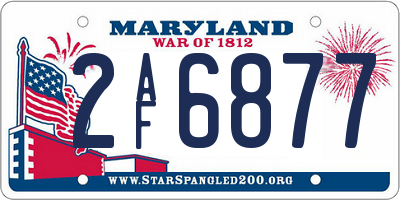 MD license plate 2AF6877