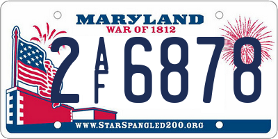MD license plate 2AF6878