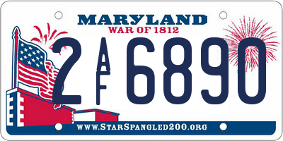 MD license plate 2AF6890