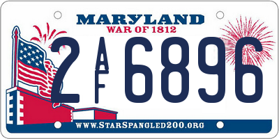 MD license plate 2AF6896