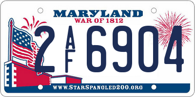 MD license plate 2AF6904