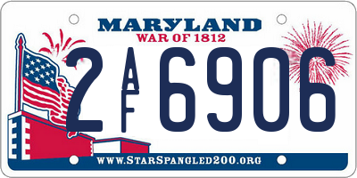 MD license plate 2AF6906