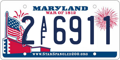 MD license plate 2AF6911