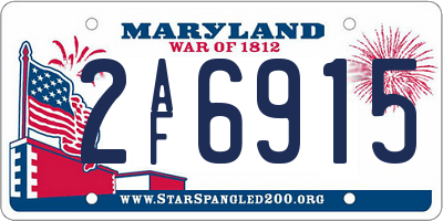 MD license plate 2AF6915