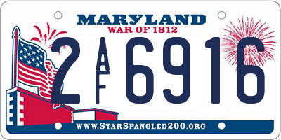MD license plate 2AF6916