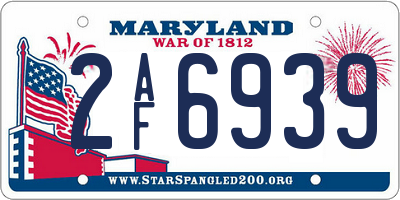 MD license plate 2AF6939