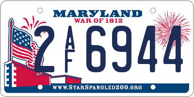 MD license plate 2AF6944