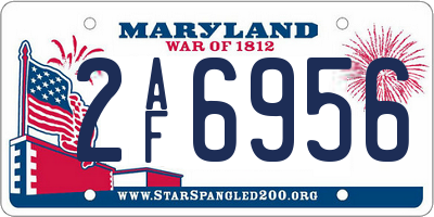 MD license plate 2AF6956