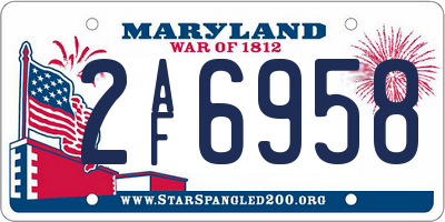 MD license plate 2AF6958