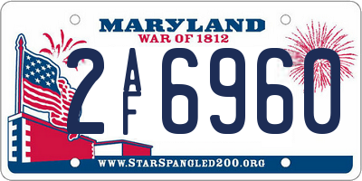 MD license plate 2AF6960