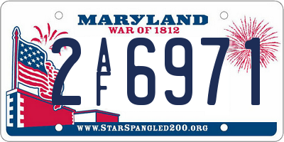 MD license plate 2AF6971