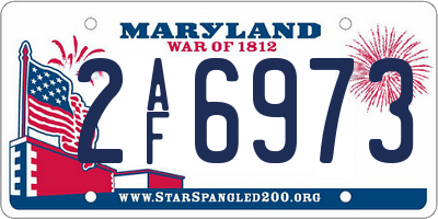 MD license plate 2AF6973