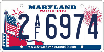MD license plate 2AF6974
