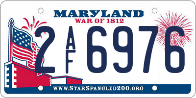 MD license plate 2AF6976