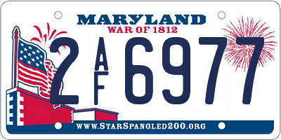MD license plate 2AF6977