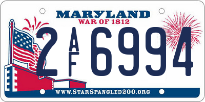 MD license plate 2AF6994