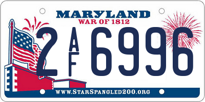 MD license plate 2AF6996