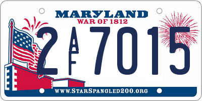 MD license plate 2AF7015