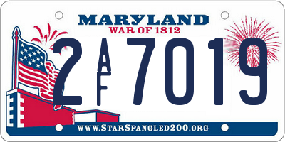 MD license plate 2AF7019