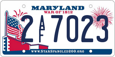 MD license plate 2AF7023