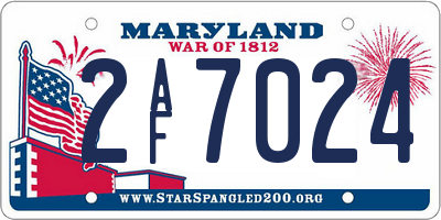 MD license plate 2AF7024