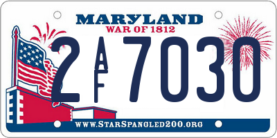 MD license plate 2AF7030
