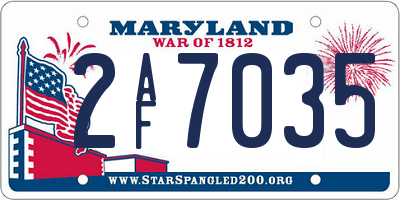 MD license plate 2AF7035