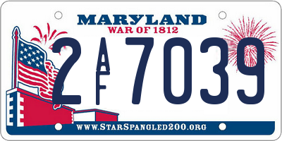 MD license plate 2AF7039