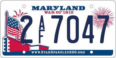MD license plate 2AF7047
