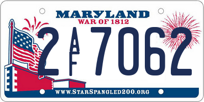 MD license plate 2AF7062
