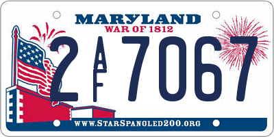 MD license plate 2AF7067