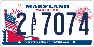 MD license plate 2AF7074