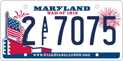 MD license plate 2AF7075