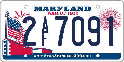 MD license plate 2AF7091