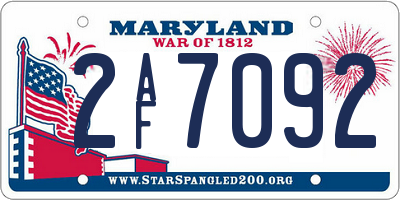 MD license plate 2AF7092