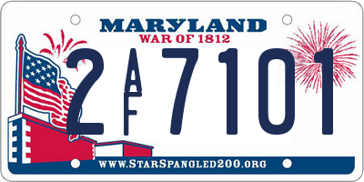 MD license plate 2AF7101
