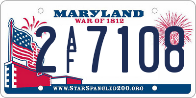 MD license plate 2AF7108