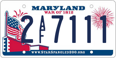 MD license plate 2AF7111