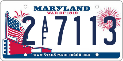 MD license plate 2AF7113