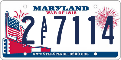 MD license plate 2AF7114