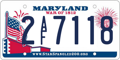 MD license plate 2AF7118