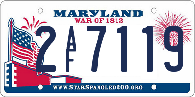 MD license plate 2AF7119