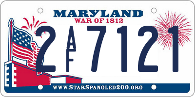 MD license plate 2AF7121